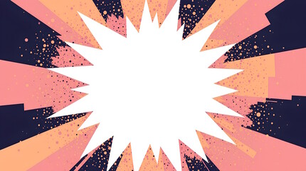 Abstract comic book illustration with halftone effects.
