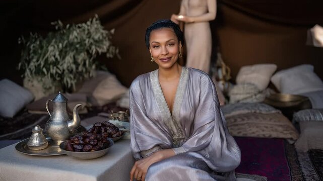 Experience a vibrant Moroccan Henna Party featuring a bride in a stunning kaftan amidst traditional decor.