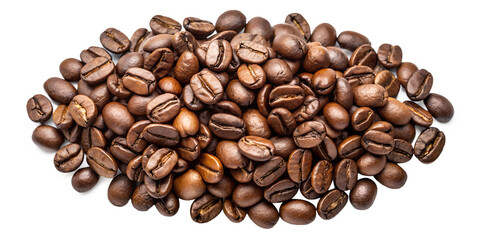 realistic top view of coffee bean cluster