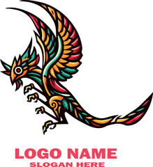 Alebrijes logo vector white background .