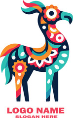 Alebrijes logo vector white background .