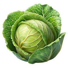 Fototapeta premium Savoy Cabbage Leafy Vegetable PNG Isolated