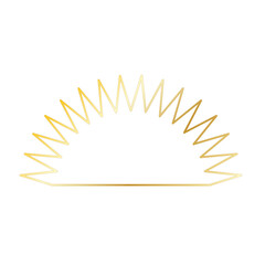 Gold Sun Star Ray Outline Icon. Vintage Wedding Card Invitation Decorative Element Symbol. Astrology Tattoo Style/ Aesthetic Elegant Golden Gradient Star Symbol. 