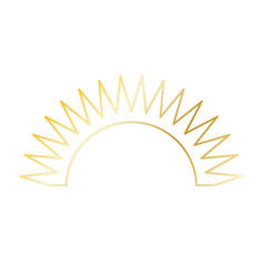 Gold Sun Star Ray Outline Icon. Vintage Wedding Card Invitation Decorative Element Symbol. Astrology Tattoo Style/ Aesthetic Elegant Golden Gradient Star Symbol. 