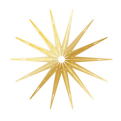 Gold Sun Star Ray Outline Icon. Vintage Wedding Card Invitation Decorative Element Symbol. Astrology Tattoo Style/ Aesthetic Elegant Golden Gradient Star Symbol. 