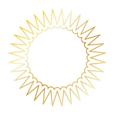 Gold Sun Star Ray Outline Icon. Vintage Wedding Card Invitation Decorative Element Symbol. Astrology Tattoo Style/ Aesthetic Elegant Golden Gradient Star Symbol. 