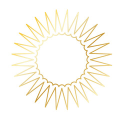 Gold Sun Star Ray Outline Icon. Vintage Wedding Card Invitation Decorative Element Symbol. Astrology Tattoo Style/ Aesthetic Elegant Golden Gradient Star Symbol. 