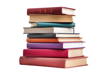 Stack of colorful hardback books (1)