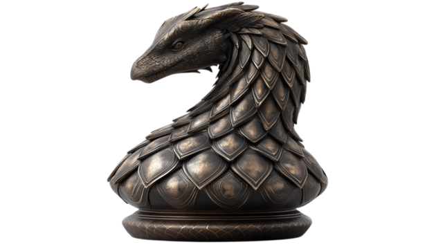 Bronze Dragon Chess Piece Sculpture