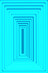 Infinite Blue Rectangle Tunnel / Minimalist Geometric Pathway