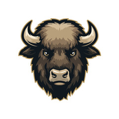 Buffalo head illustration showcasing strength and power in a dynamic design style