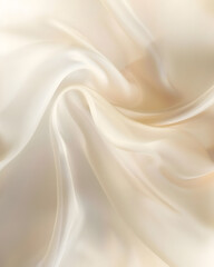 Fototapeta premium Elegant Folds of Flowing Off-White Silk Fabric - Luxurious Abstract Background.