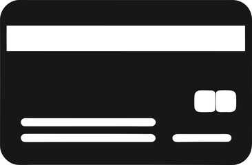 Fototapeta premium Detailed Black Silhouette Credit Card Icon Vector Graphic