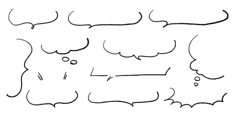 ペンの手描き吹き出しセット_黒