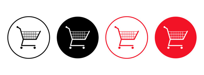 Shopping basket card icon set .