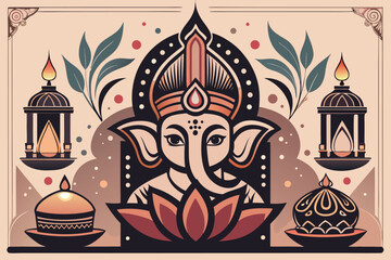 Fototapeta premium Black and White Vector Illustration Featuring Abstract Shapes and Geometric Elements