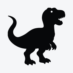 Fototapeta premium Vector art of a black silhouette of a tyrannosaurus rex dinosaur