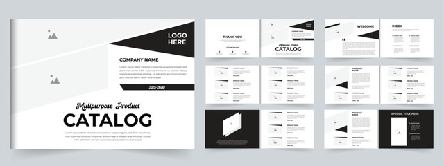 Modern Multipurpose product catalog design black and white color catalog layout