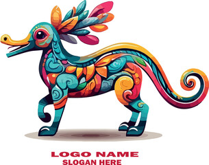 Alebrijes logo vector white background .