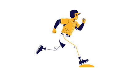 Obraz premium Dynamic baseball player sprinting to the next base with intense focus and determination showcasing athleticism and competitive spirit within the