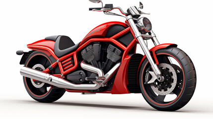Dynamic red motorcycle ready for the open road, symbol of freedom and adventure for riders