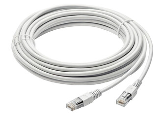 Close up of network cable and plugs on a transparent background