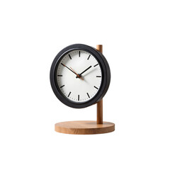 Modern minimalist clock design for office or home decor, wood and black