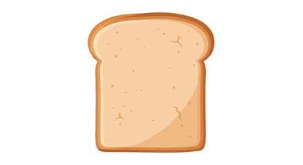 Cartoon illustration of a slice of toasted bread with a light golden crust on a blank white backdrop making it very simple, 150 characters