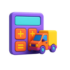 Delivery cost calculator icon isolated on transparent background