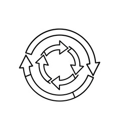 Recycle Arrows Circle – Eco-Friendly Outline Symbol

