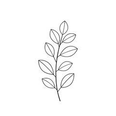 Tropical Leaf Line Drawing – Decorative Nature Icon


