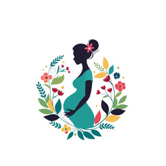 Floral Pregnancy Woman – Motherhood with Nature Frame

