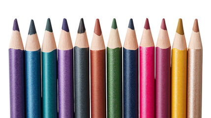 Collection of Colored Pencils in a Row