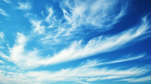  A sky streaked with wispy cirrus clouds 