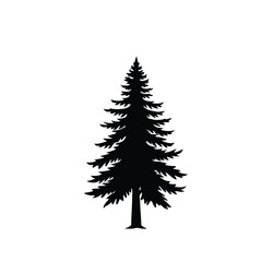 Pine Tree Silhouette – Evergreen Forest Tree Icon

