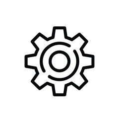 Gear Icon in Outline Style – Settings or Engineering Concept