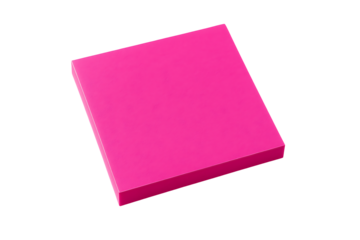 Pink square cardboard box closed and plain isolated on transparent background