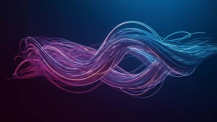 Digital Abstract Filament: A mesmerizing and artistic display of luminous, interwoven filaments, radiating in an array of cool blue and warm pink hues. - Powered by Adobe