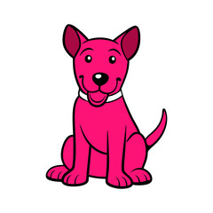 outline vector illustration of a dog sitting