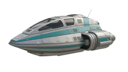 Small futuristic spaceship or shuttlecraft for exploration