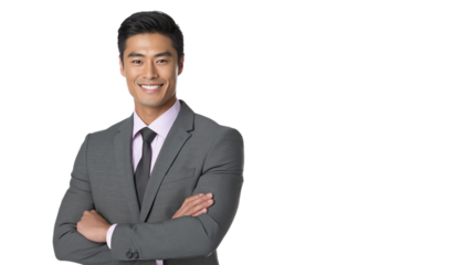 Confident Asian Businessman in Suit