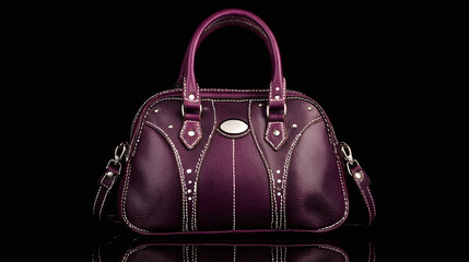 Elegant Purple Handbag: A stylish accessory for modern women. Perfect for daily use, made with quality materials and thoughtful design. On dark background.
