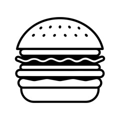 outline vector illustration of a double patty burger