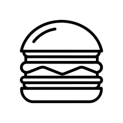 outline vector illustration of a double patty burger