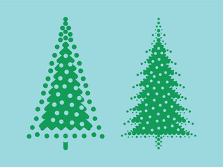 Minimalist Christmas Tree Design with Dots and Geometric Shapes