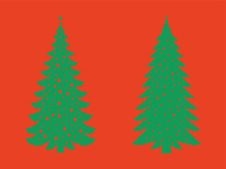 Minimalist Christmas Tree Design with Dots and Geometric Shapes