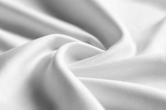 Close Up View Of White Fabric Texture