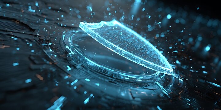 A Broken Shield Symbolizing Cyber Vulnerability and the Need for Robust Data Protection