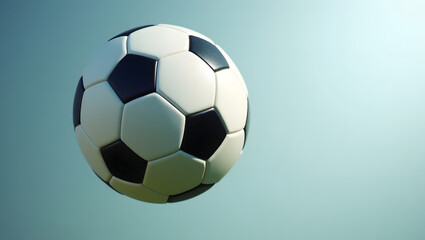 Fototapeta premium Realistic football spinning mid-air on clean background. 