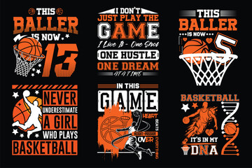 Basketball T-Shirt Design Bundle, Basketball T-Shirt Vector Design, Basketball shirt typography T shirt design Collection